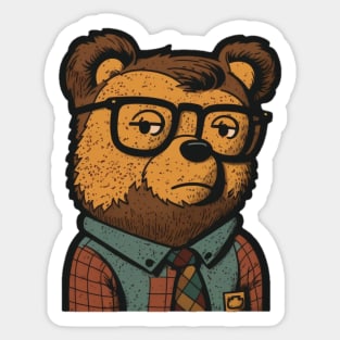 Nerdy Bear Sticker